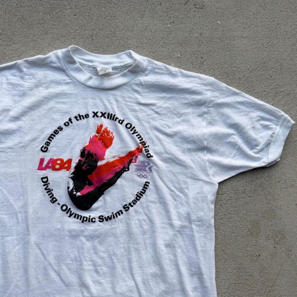 Vintage 1984 XXIII LA Olympics Diving Swim Stadium Shirt XL